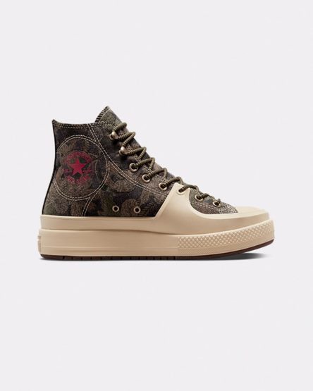 Women's Converse Chuck Taylor All Star Construct Black Joy High Top Shoes Olive / Beige | AU 95C81W